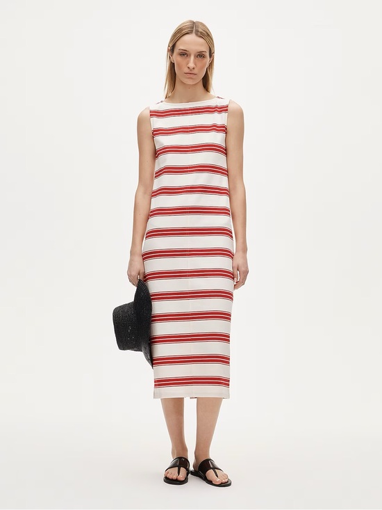 J. Crew Dresses & Skirts - J. Crew Red and White Striped Sleeveless Midi Dress